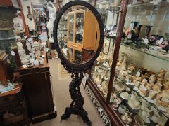 19th century chinese cherrywood carved framed mirror Thumbnail 6