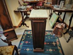 Mahogany & marble  topped pedestal Thumbnail 2