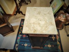 Mahogany & marble  topped pedestal Thumbnail 3