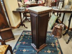 Mahogany & marble  topped pedestal Thumbnail 3