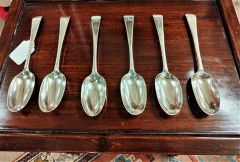 Set of six irish george III old english pattern tablespoons Thumbnail 2