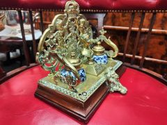 Victorian brass ink stand Thumbnail 2