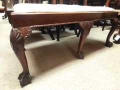 19th century mahogany Chippendale style chair back settee with upholstered seat Thumbnail 4