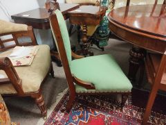 Victorian mahogany low chair Thumbnail 2