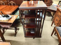 Edwardian mahogany revolving bookcase Thumbnail 2