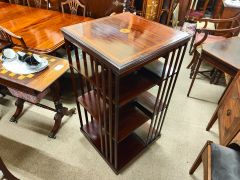 Edwardian mahogany revolving bookcase Thumbnail 3
