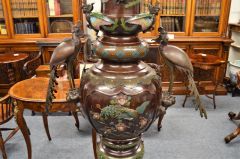 19th century japanese bronze floor vase Thumbnail 2