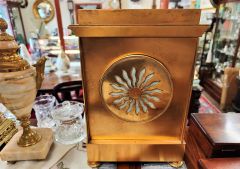 19th century brass clock Thumbnail 4