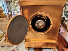 19th century brass clock Thumbnail 3