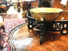Chinese brass bowl on stand Thumbnail 3