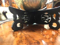 Chinese brass bowl on stand Thumbnail 4