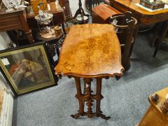 Victorian burr-walnut table Thumbnail 2