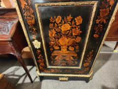 Victorian mahogany side cabinet with marble top gilt & inlay  Thumbnail 3