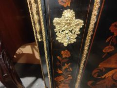 Victorian mahogany side cabinet with marble top gilt & inlay  Thumbnail 4