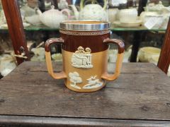 Doulton three handle jug with silver rim Thumbnail 4