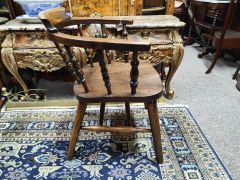 Victorian oak armchair Thumbnail 3