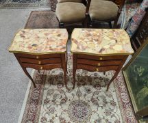 Pair of marble top pedestals Thumbnail 2