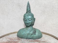 Bronze asian figure head Thumbnail 2