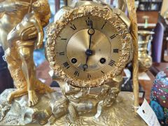 19th century gilt bronze mantle clock Thumbnail 3