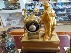 19th century gilt bronze mantle clock Thumbnail 3