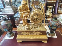 19th century gilt bronze mantle clock Thumbnail 6