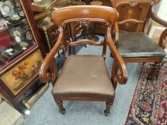 Pair of victorian mahogany armchairs Thumbnail 2