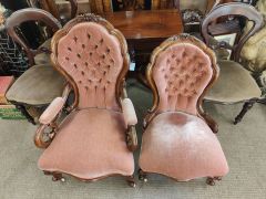 Pair of victorian armchairs Thumbnail 2