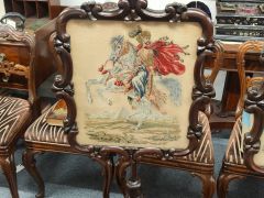 Pair of victorian rosewood pole screens  Thumbnail 2