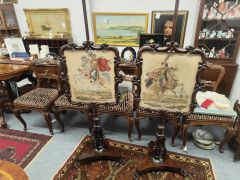 Pair of victorian rosewood pole screens  Thumbnail 3
