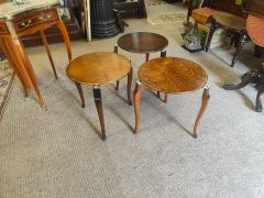 Oak & chrome nest of tables Thumbnail 3