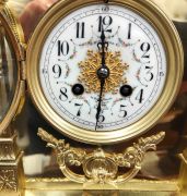 Three piece brass clock set Thumbnail 4