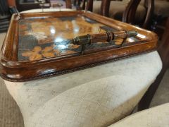 Wooden pokerwork tray Thumbnail 2