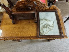 Chinese porcelain & wooden table screen Thumbnail 3