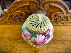 Royal worcester pot pourri , signed. J lander Thumbnail 2
