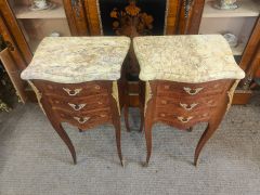 Pair french marble topped pedstals Thumbnail 6