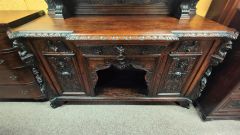 Victorian carved oak sideboard Thumbnail 3