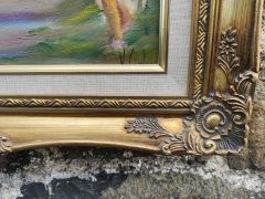 Gilt framed oil painting by victor Cirefice Thumbnail 4