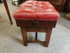 Mahogany & leather top piano stool Thumbnail 2
