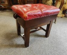 Mahogany & leather top piano stool Thumbnail 3