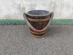 19th century oak & copper bound bucket Thumbnail 3