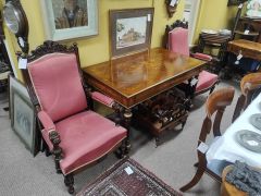 Pair of victorian rosewood armchairs Thumbnail 2