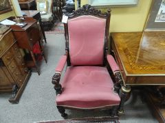 Pair of victorian rosewood armchairs Thumbnail 3