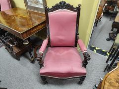 Pair of victorian rosewood armchairs Thumbnail 3