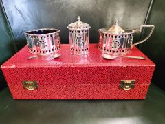 Five piece silver condiment set Thumbnail 2