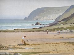 Gilt framed oil on canvas by arthur twells Thumbnail 2