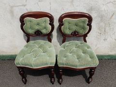 Pair of victorian mahogany chairs Thumbnail 2