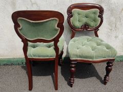 Pair of victorian mahogany chairs Thumbnail 3