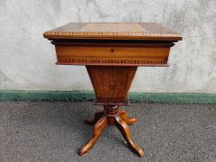 Victorian walnut games / sewing table Thumbnail 3