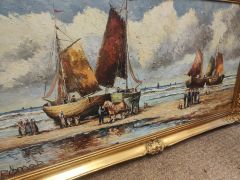 Gilt framed oil painting on canvas Thumbnail 2