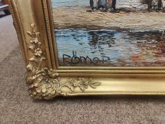 Gilt framed oil painting on canvas Thumbnail 3